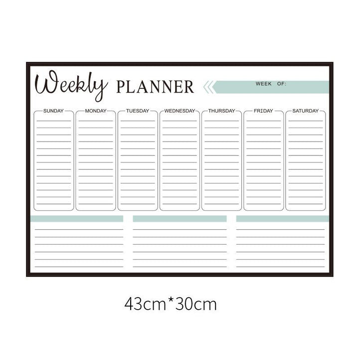 Svart-vit magnetisk kylskåpskalender av PET, visa tydlig veckoplanering; perfekt för köksorganisation och familjesamordning.