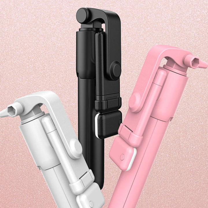 "Svart, vit och rosa 6-i-1 handhållen trådlös Bluetooth selfiepinne, lätt och kompakt för bättre selfies och videor."