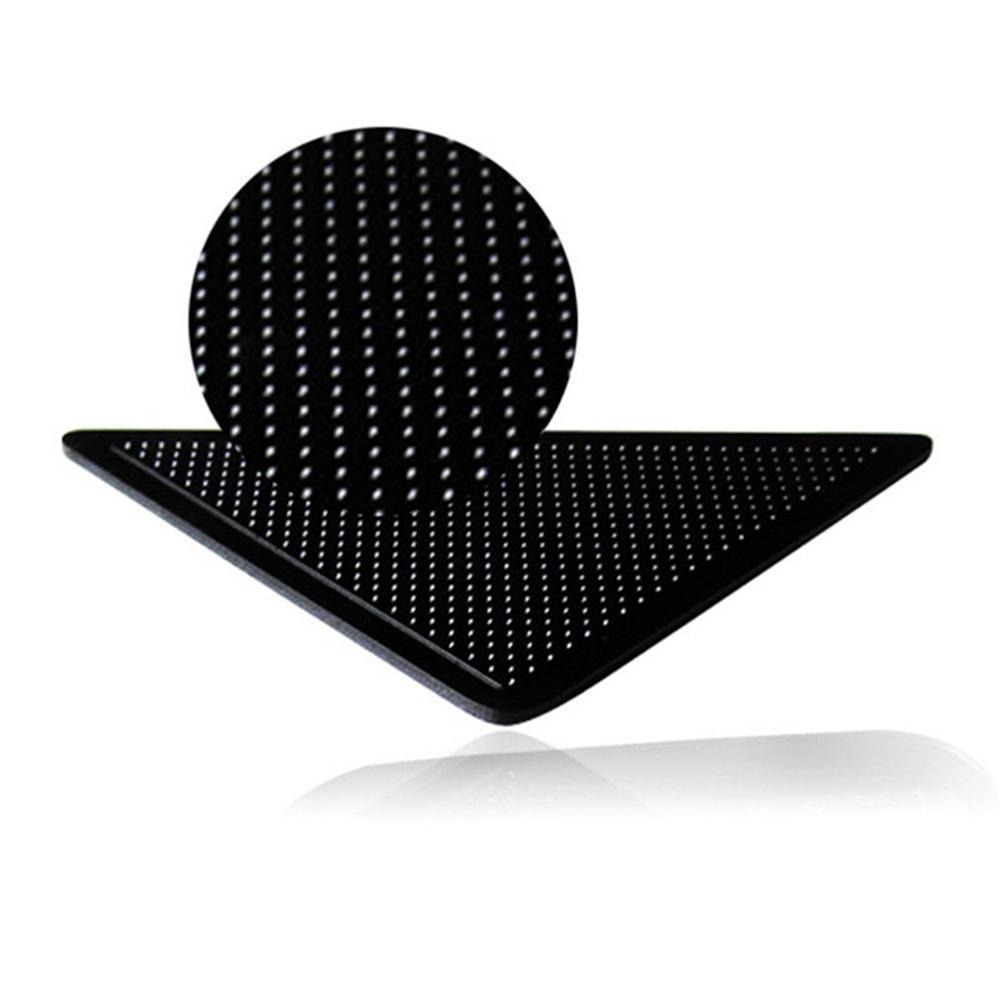"Svarta anti-slip gummimattgreppare, hållbara och tvättbara, säkrar mattor mot halkning, lugnt och säkert hem."