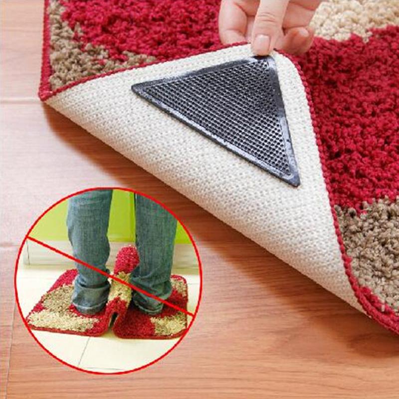 "Svarta anti-slip gummimattgreppare, hållbara och tvättbara, säkrar mattor mot halkning, lugnt och säkert hem."