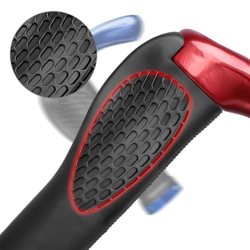 "Svarta antiglid cykelhandtag i TPR gummi med ergonomisk design, mönstrad yta och integrerad aluminiumlegering."