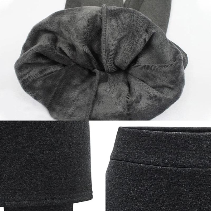 "Svarta fleecefodrade damkjolleggings, elegant och varm design, perfekt för vinterdagar, stilren matchning med stövlar."