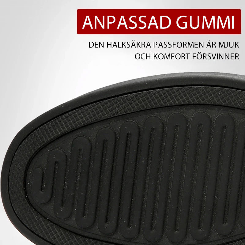 "Svarta och vita läderskor för herr med höjdökande sula, elegant design med halkfri gummisula och andningsbart inre."