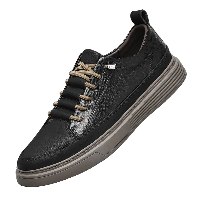 Svarta slip-on sneakers för herr, minimalistisk design, bekväma vardagsskor.