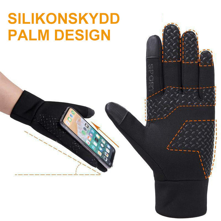 "Svarta vinterhandskar för pekskärm för män och kvinnor, väderbeständiga med halkfri design, eleganta och funktionella."