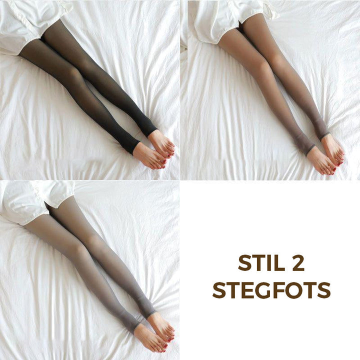 "Svarta vinterstrumpbyxor för dam med hög midja, elegant design, perfekt för kalla dagar och olika tillfällen."