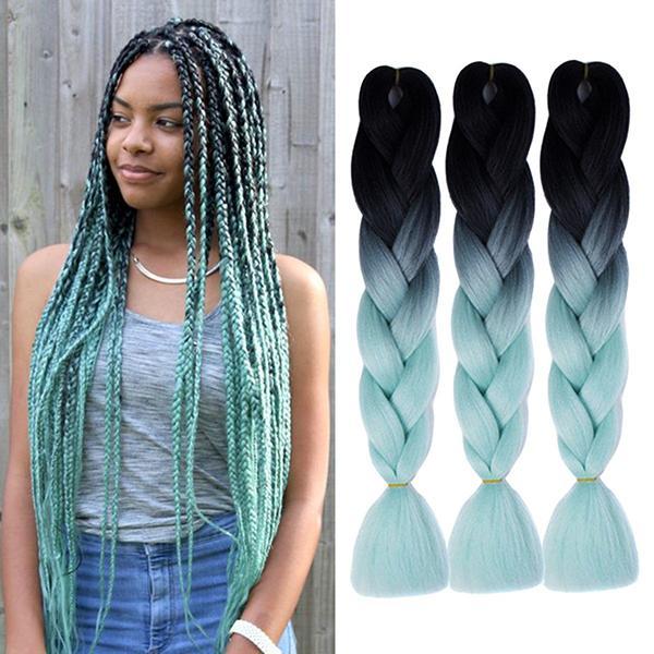 "Syntetiska jumbo flätor i flera färger, värmebeständiga och långa, ideala för trendiga frisyrer, perfekta för kvinnor."