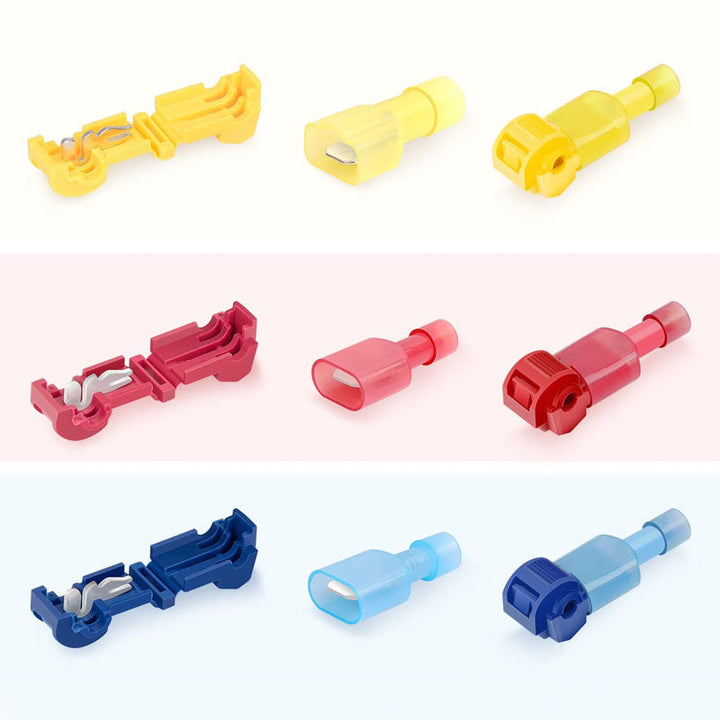 "T-Tap kabelanslutningssats med färgkodade kontakter, enkel anslutning för ledningsreparationer, 60/120/240 delar"