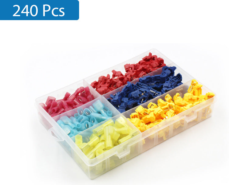 "T-Tap kabelanslutningssats med färgkodade kontakter, enkel anslutning för ledningsreparationer, 60/120/240 delar"