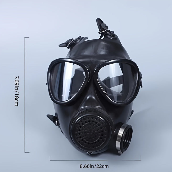 Helmask för kemiskydd och partikelskydd med standard 40mm filtergänga, robust säkerhetsutrustning.