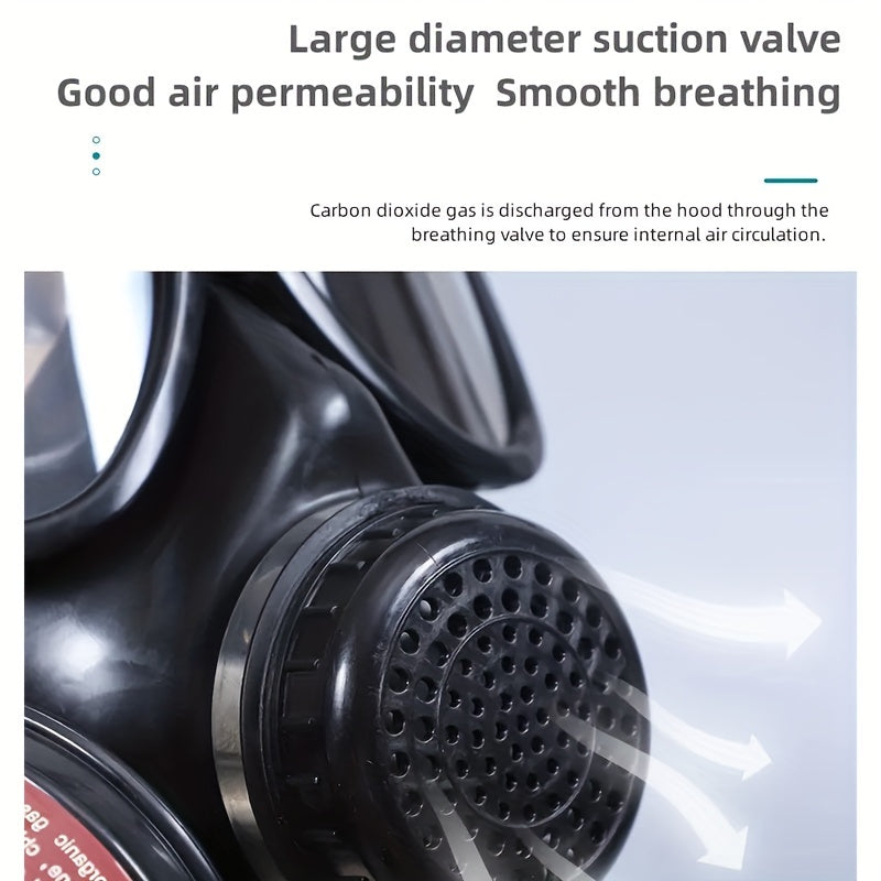Avancerad gasmask helmask för professionellt bruk, ger ett komplett skydd mot farliga ämnen, 40mm filter.