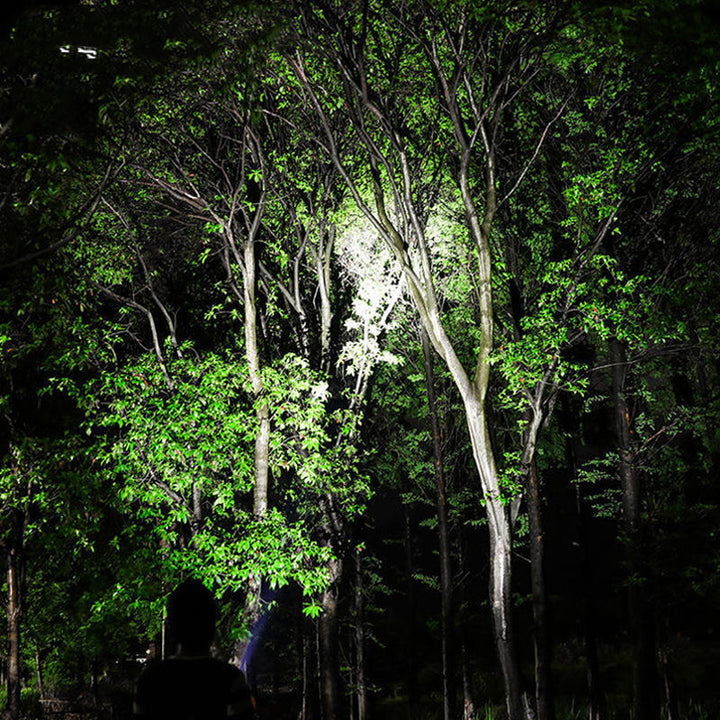 "Taktisk LED-ficklampa med 3 lägen, robust aluminium, superljus, idealisk för friluftsliv och nödsituationer."