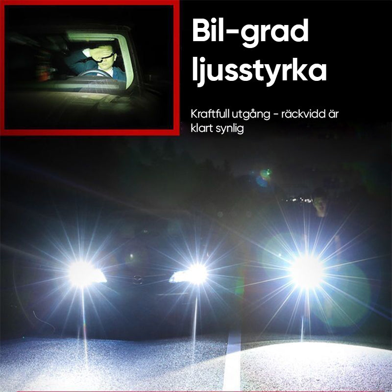 "Taktisk LED-ficklampa med 3 lägen, robust aluminium, superljus, idealisk för friluftsliv och nödsituationer."