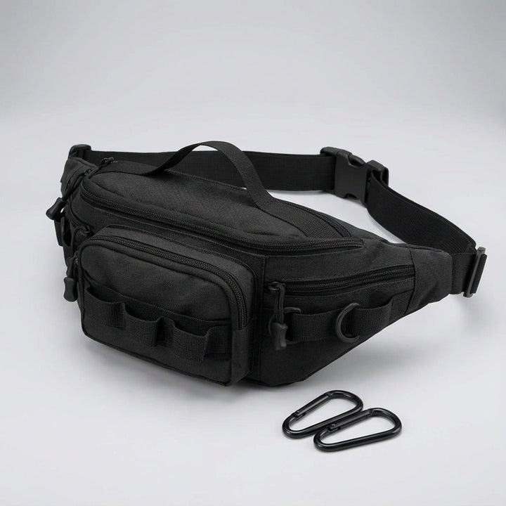 Kamouflagemönstrad taktisk midjeväska RangerPack. Perfekt för friluftsliv & organisering. EDC väska.