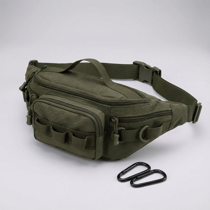 Svart taktisk midjeväska RangerPack. Mångsidig EDC väska för herr & dam. Perfekt för friluftsliv.