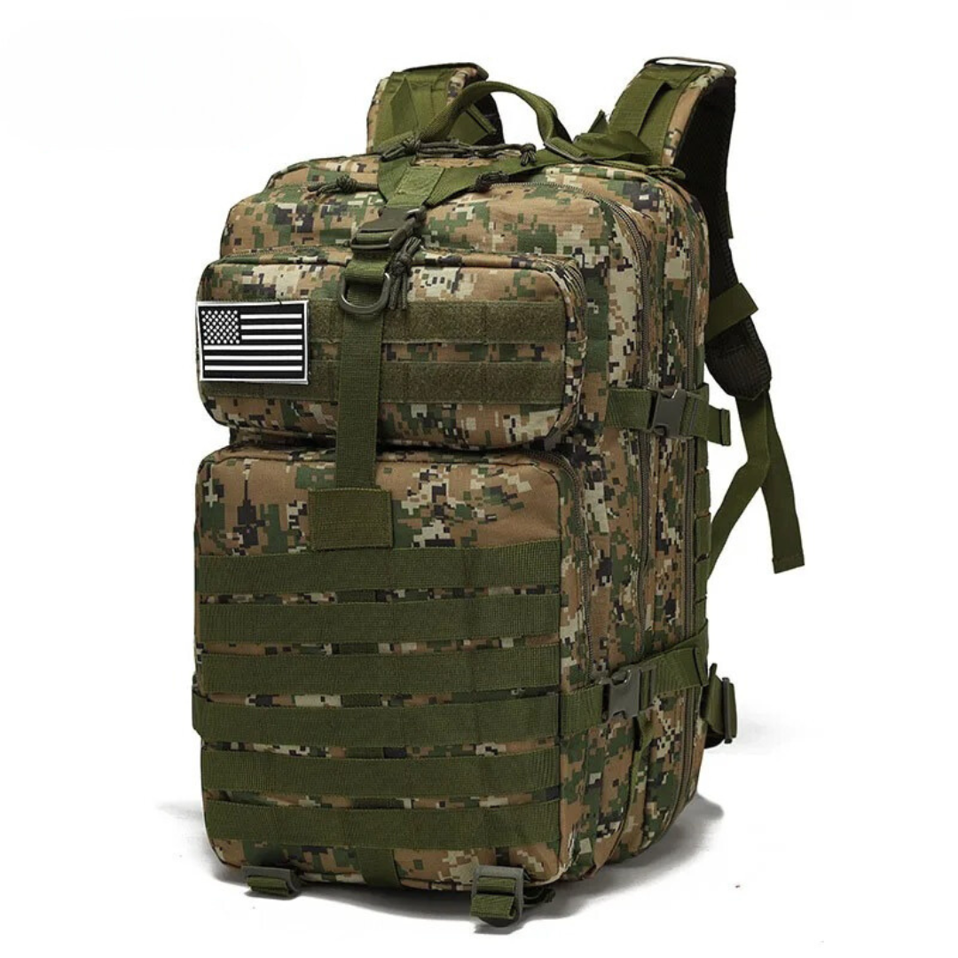 Taktisk unisex ryggsäck, vattentålig och rymlig. Perfekt för äventyr, vandring, camping, outdoor.