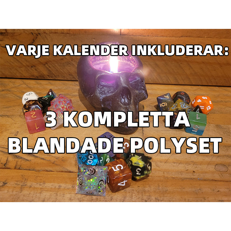 "Tärningarnas adventskalender 2023, vacker polyedertärning i hållbart harts, juldekoration, presentidé"