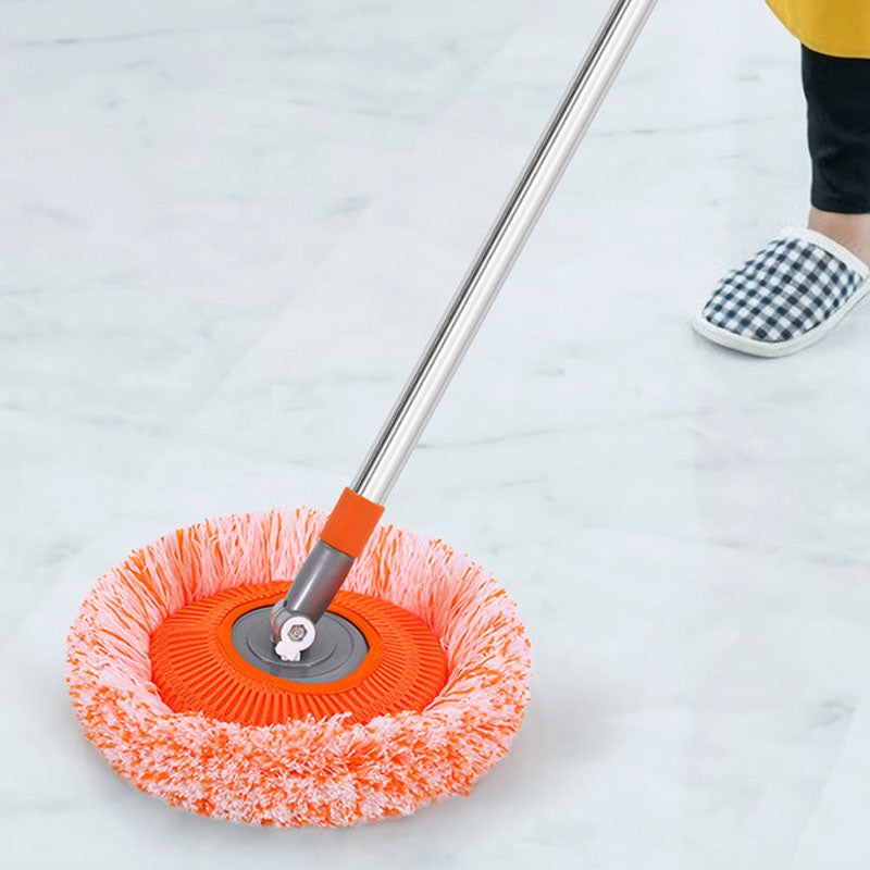 "Teleskopisk dammborttagningsmopp med grå eller orange trasa, solrosformad, justerbart teleskopskaft för effektiv städning."