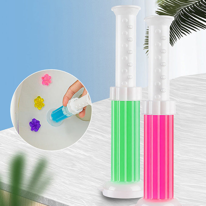 "Toalettrengöringsgel i flera färger för fräschhet och hygien, 80g långvarig effekt i badrum, enkel applicering."