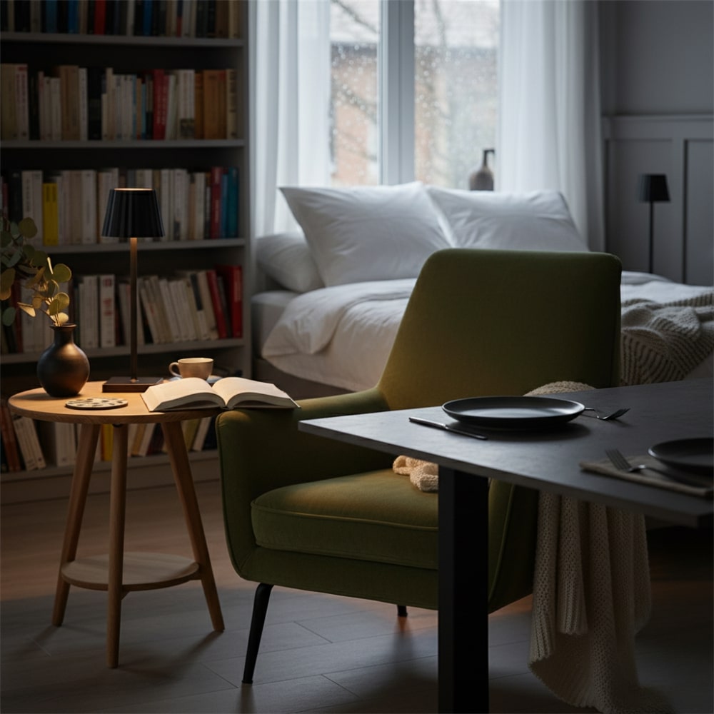 Mångsidig trådlös LED lampa, dimbar och batteridriven. Idealisk för vardagsrum, sovrum eller kontor.