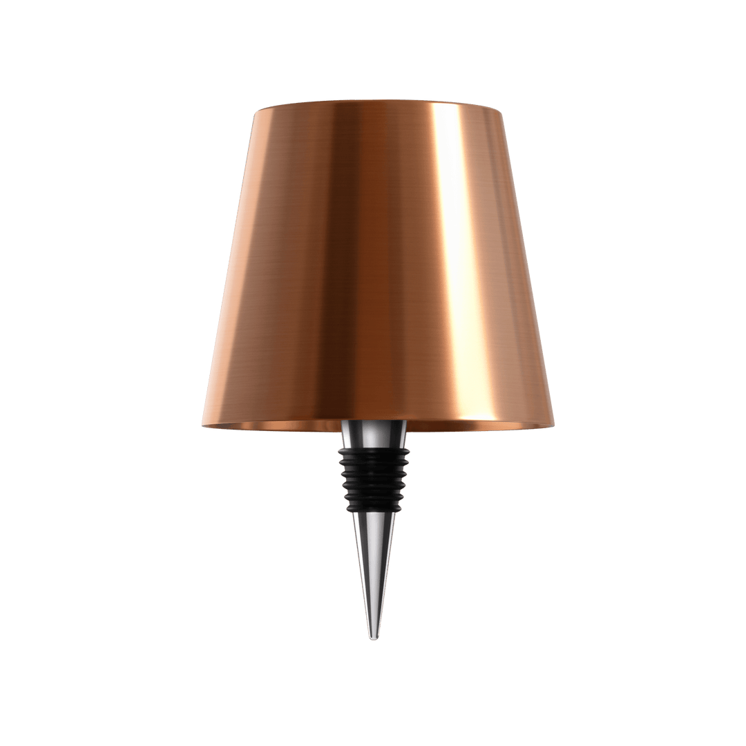 Modern trådlös LED flasklampa avstängd. En minimalistisk designlampa som elegant dekoration dagtid.
