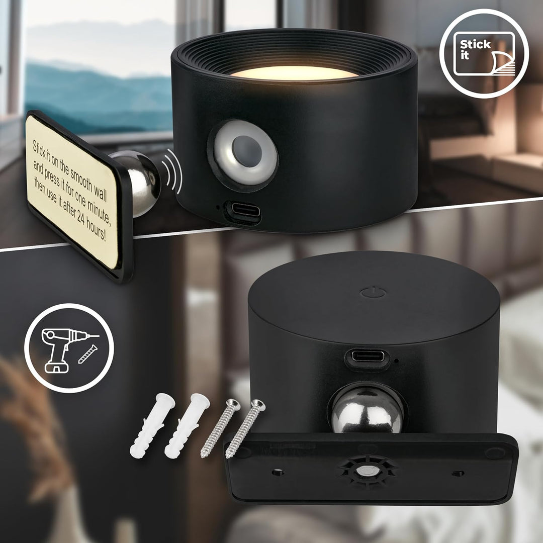 Smidig hallbelysning. Trådlös LED-lampa med rörelsesensor, fungerar som nattlampa. USB-C uppladdningsbar.