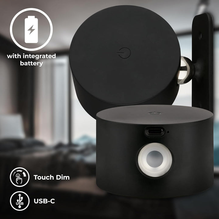 Dimbar LED-lampa med rörelsesensor. Trådlös, uppladdningsbar USB-C sensorlampa för anpassningsbar belysning.