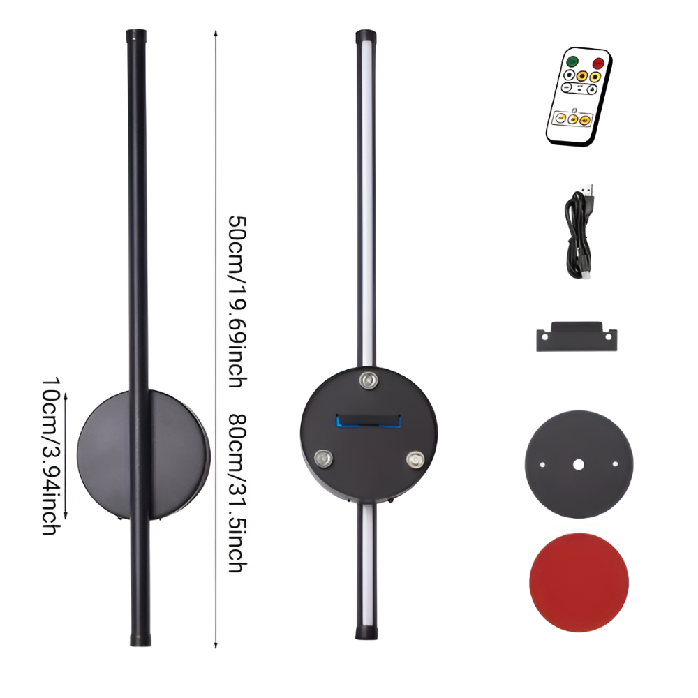Fjärrkontrollstyrd LED vägglampa, dimbar och uppladdningsbar för optimal hembelysning och komfort.