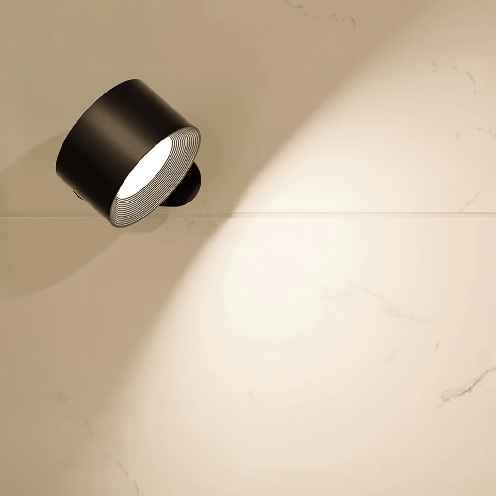 Laddbar LED-vägglampa i nordisk design, trådlös och modern. Styrs bekvämt med medföljande fjärrkontroll.