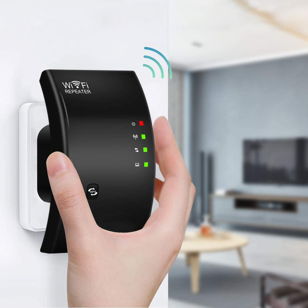 Kraftfull WiFi-förstärkare för utökad räckvidd och sömlös trådlös internetupplevelse i hela huset.