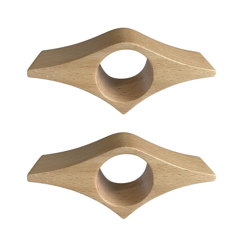 Trä pressbokläsare i elegant valnöt för enhandshantering, med slät yta och rundade kanter, ideal för bokälskare.