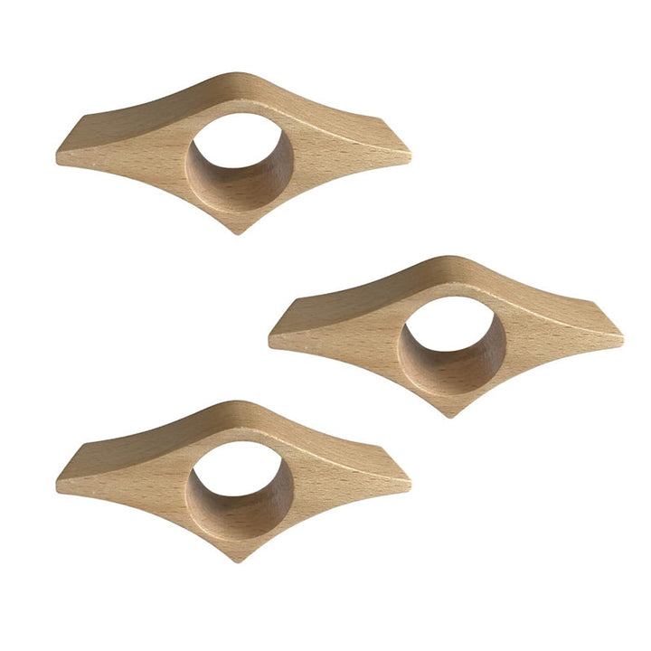 Trä pressbokläsare i elegant valnöt för enhandshantering, med slät yta och rundade kanter, ideal för bokälskare.