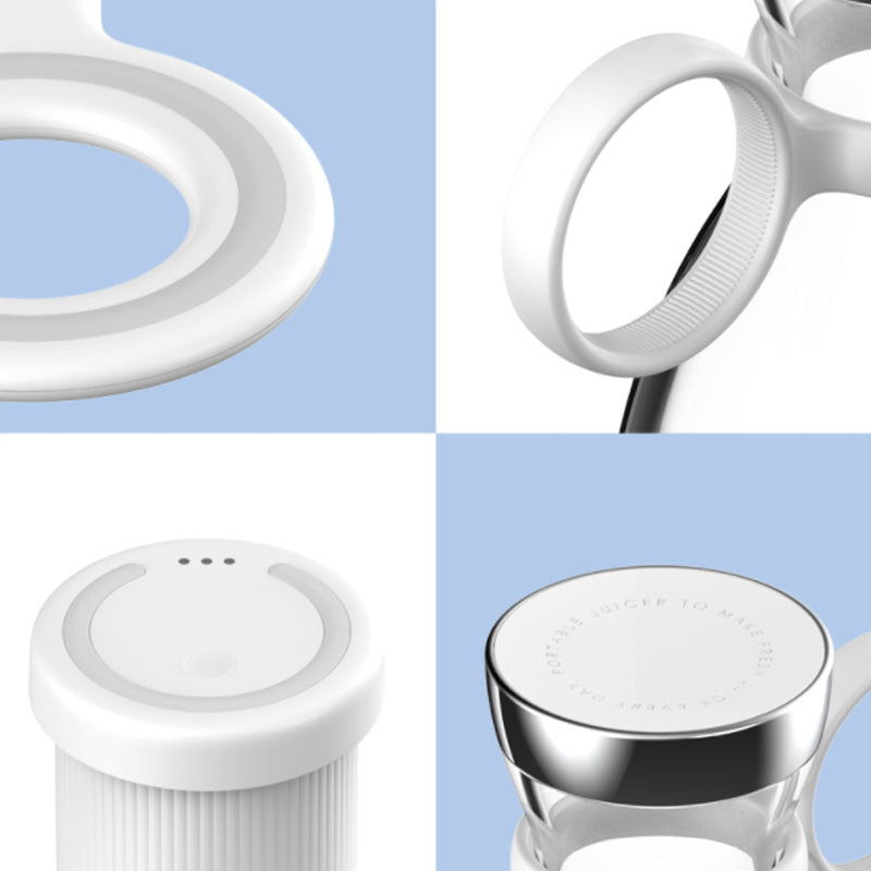 "Trådlös bärbar mixer i BPA-fri plast, kompakt design med stark motor, perfekt för färgglada smoothies och enkel transport."