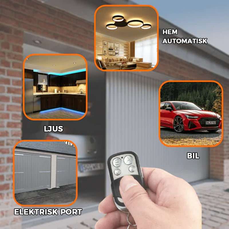 "Trådlös fjärrkontrollduplikator 315/433 MHz med 4 knappar, kompakt design och nyckelring, svart färg, hemautomationstillbehö