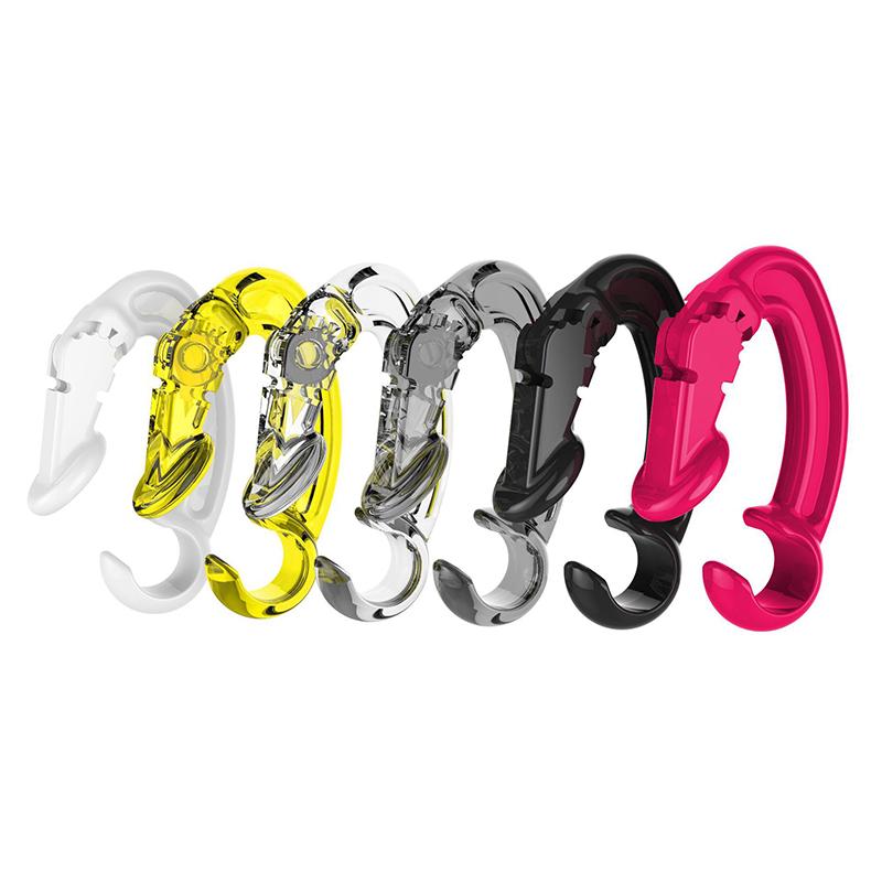 "Trådlös hörlursklämma i polykarbonat, säker passform, flera färger, för träning med trådlösa hörlurar som Airpods."