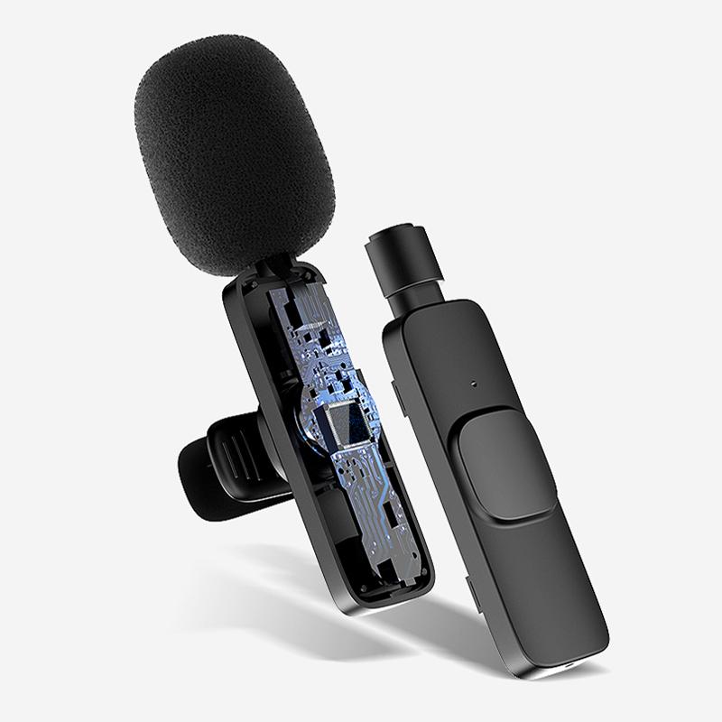 Trådlös lavaliermikrofon för mobila enheter med 360° ljudupptagning och brusreducering, perfekt för podcaster och videor.