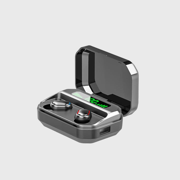 "Trådlöst Bluetooth-headset med fyrkantigt hål, vattentät design, ergonomisk passform och 3D-stereo, flera färgval."