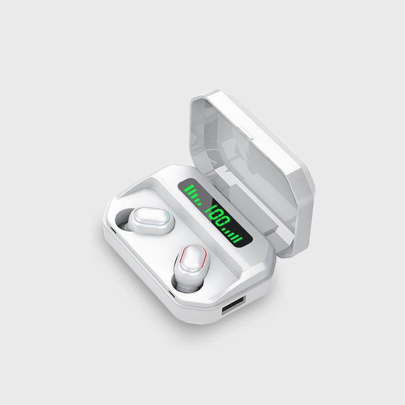 "Trådlöst Bluetooth-headset med fyrkantigt hål, vattentät design, ergonomisk passform och 3D-stereo, flera färgval."