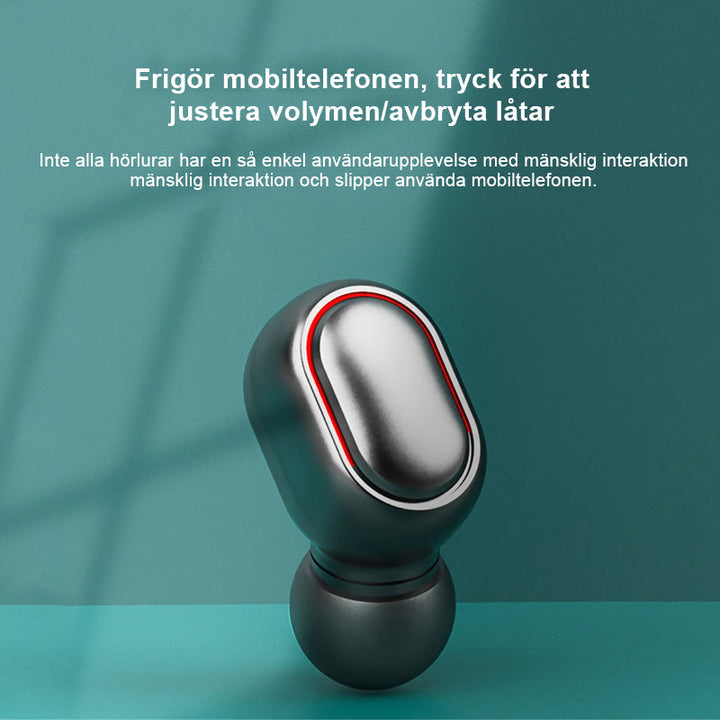 "Trådlöst Bluetooth-headset med fyrkantigt hål, vattentät design, ergonomisk passform och 3D-stereo, flera färgval."
