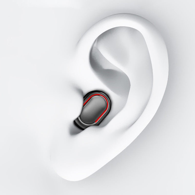 "Trådlöst Bluetooth-headset med fyrkantigt hål, vattentät design, ergonomisk passform och 3D-stereo, flera färgval."
