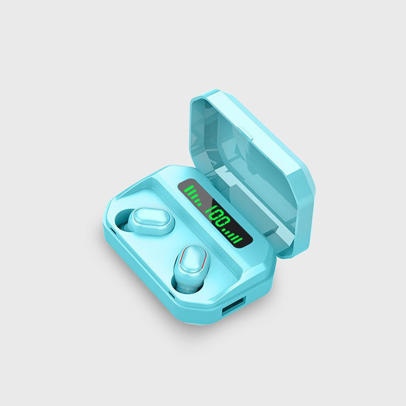 "Trådlöst Bluetooth-headset med fyrkantigt hål, vattentät design, ergonomisk passform och 3D-stereo, flera färgval."