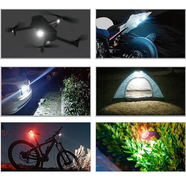 Trådlöst LED-stroboskopljus, hög ljusstyrka, mångfärgat, vattentåligt design för utomhusbruk. Perfekt för kvällsäventyr.