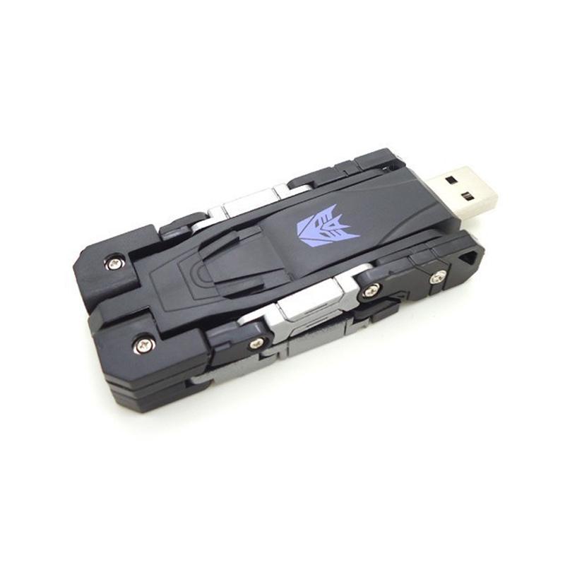 "Transformer USB-minne i lejonform med svart stilren design, unikt för gadgets och datalagring. Perfekt för Transformer-fans.