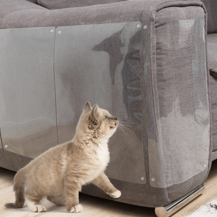 Vinylbaserat klösskydd för katt. Effektivt transparent skydd för att bevara dina möbler.