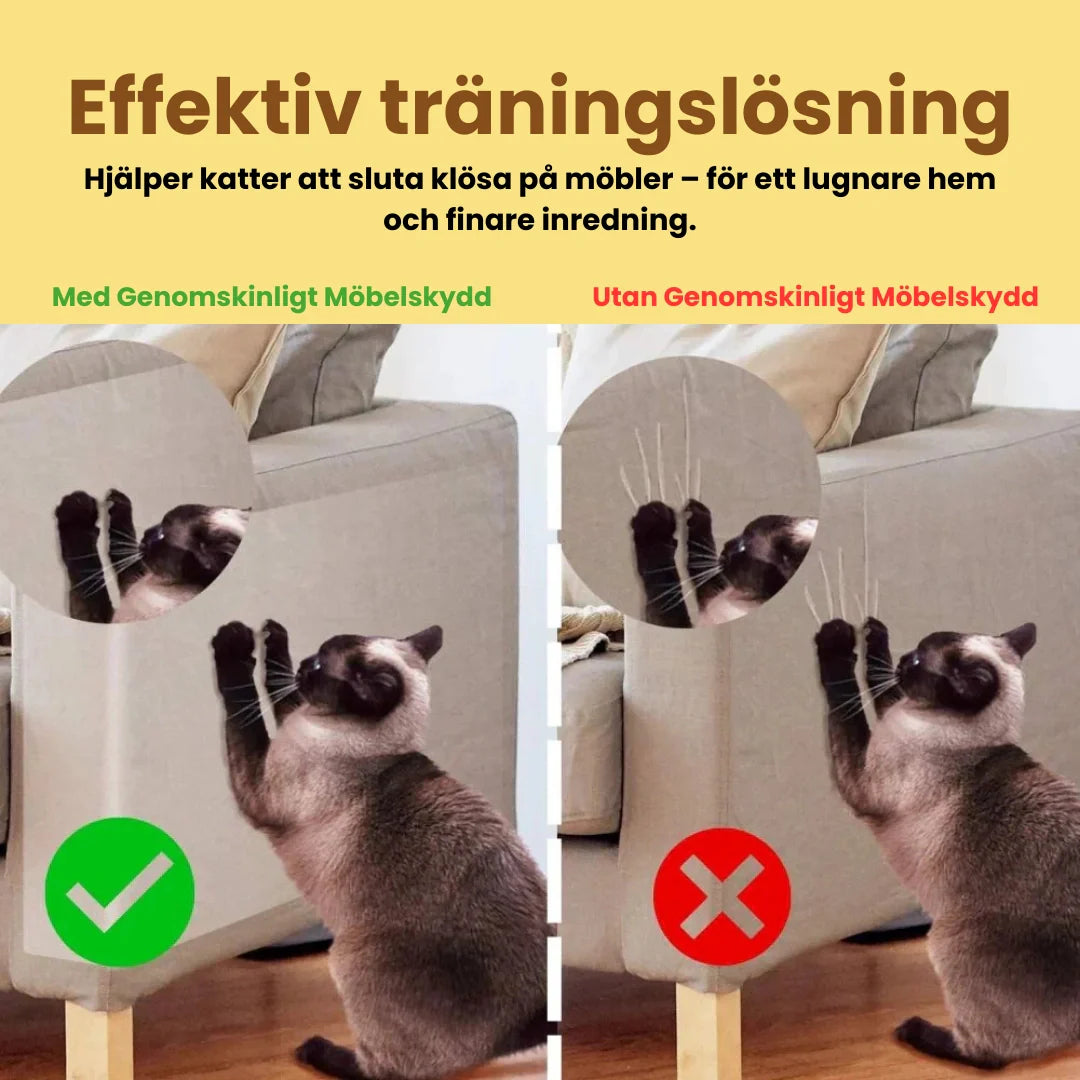 Skydda soffan med detta transparenta kattmöbelskydd. Osynligt klösskydd för katter.