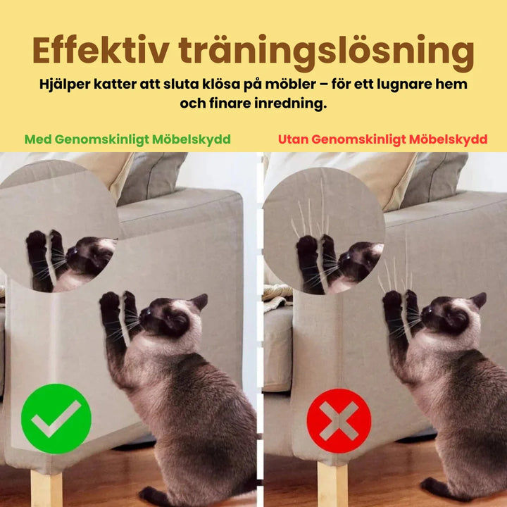 Skydda soffan med detta transparenta kattmöbelskydd. Osynligt klösskydd för katter.