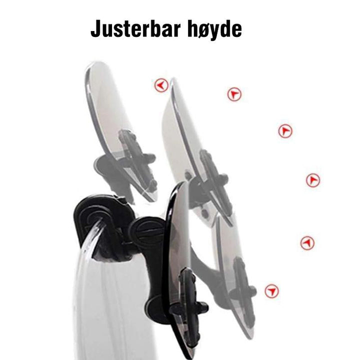 "Transparent motorcykel vindruteförlängning, justerbar och kläms på befintlig vindruta, förbättrar skydd och minskar buller."