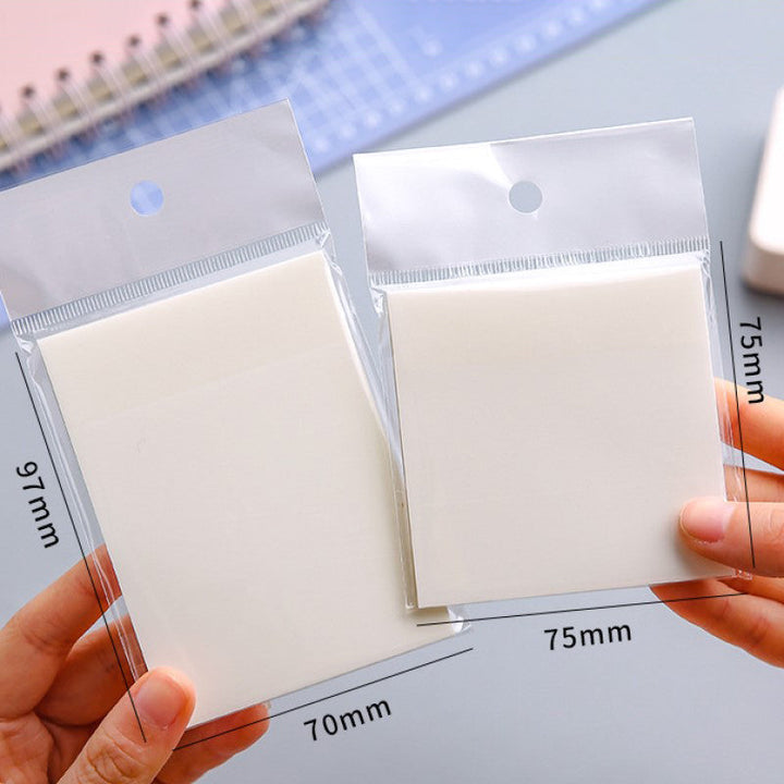 "Transparenta anteckningslappar för märkning av text, perfekt för skola och kontor. Halvtransparent och vattenbeständig."