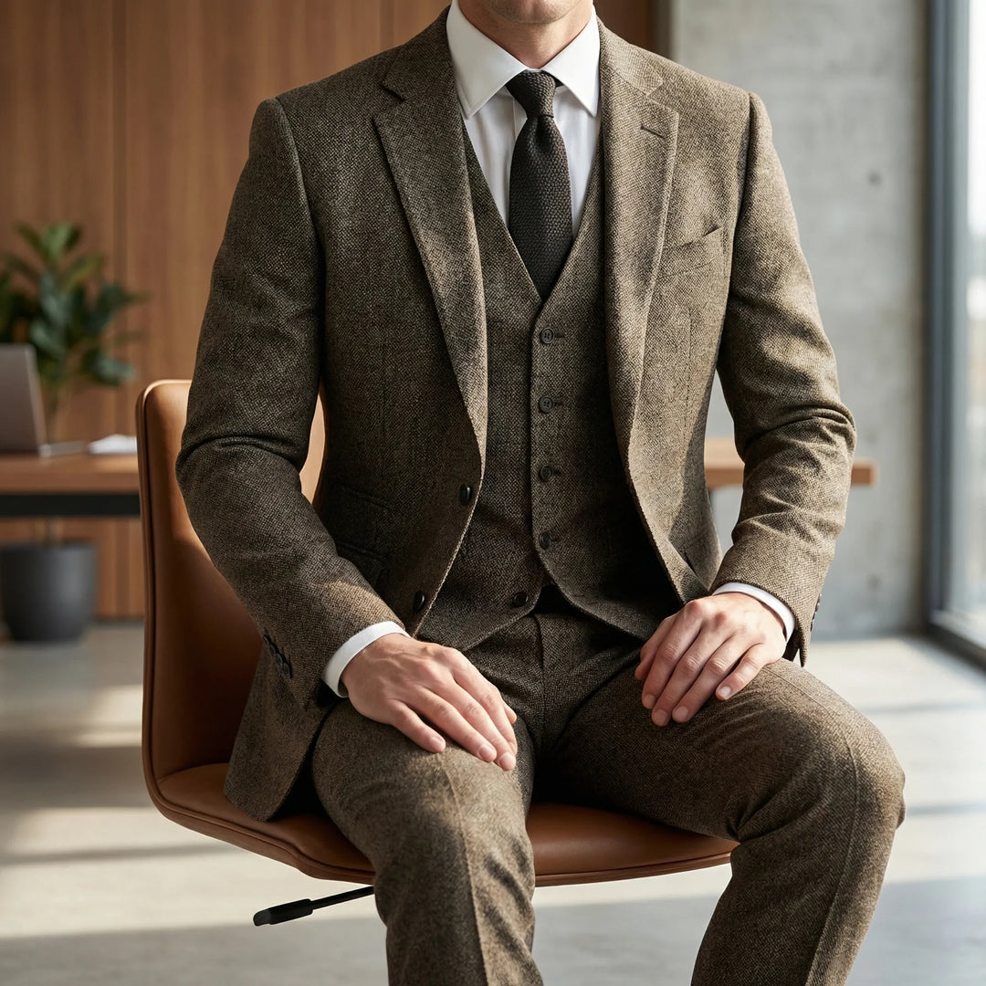 Tredelad slim fit kostym för herr. Perfekt för bröllop, fest och formella tillfällen.