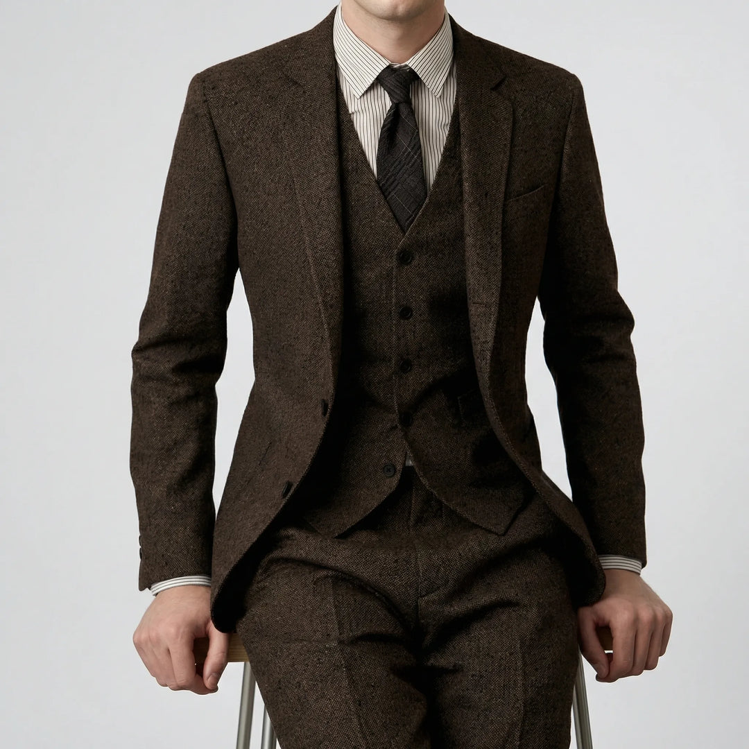 Modern grå slimfit kostym för herr. Tredelad för en komplett och sofistikerad look.